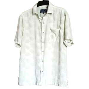 Nat Nast Pale Green Silk Blend Short Sleeve Shirt M